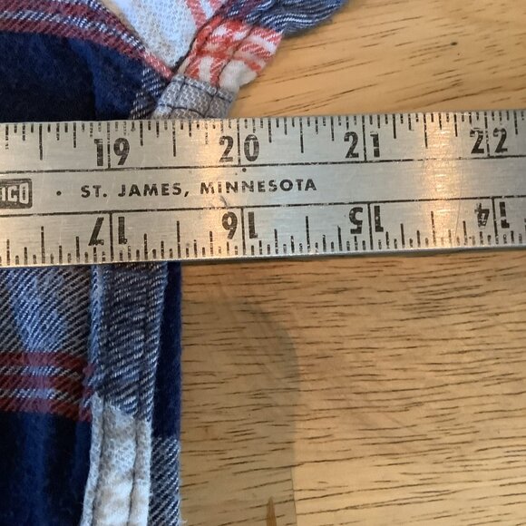 J Crew Flannel Medium Blue White Red Plaid - Picture 3 of 5